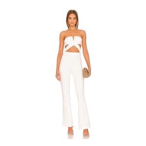 $228 NBD x Revolve Kieran Jumpsuit White Ivory Size XL
